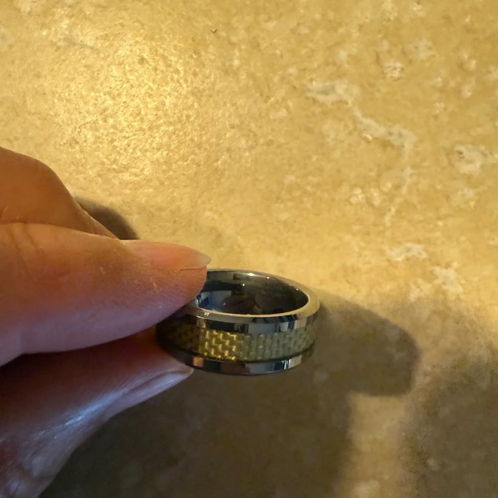 Men's Dadwani Tungsten Carbide Fiber Inlay Ring